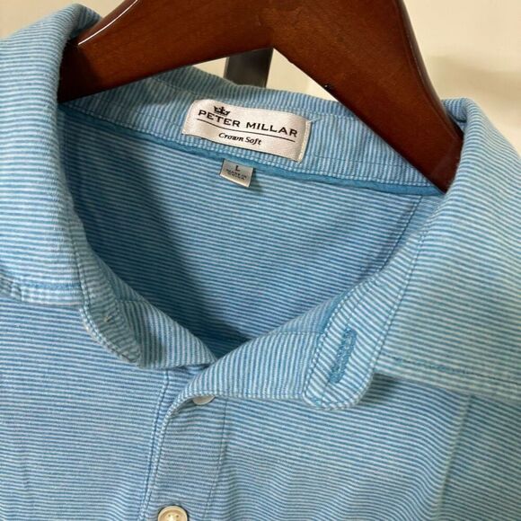Peter Millar Crown Soft Short Sleeve Polo Style Shirt Size Large - Picture 2 of 4